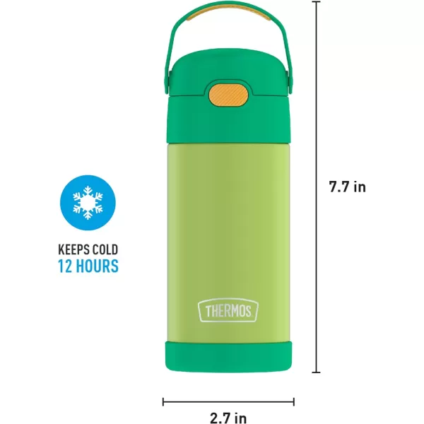 THERMOS FUNTAINER 12 Ounce Stainless Steel Vacuum Insulated Kids Straw Bottle BarbieLimeOrange 12 Ounce Solid Color