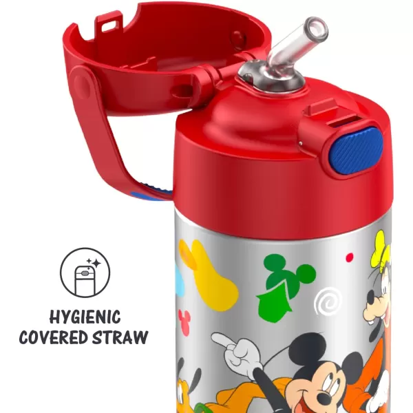 THERMOS FUNTAINER 12 Ounce Stainless Steel Vacuum Insulated Kids Straw Bottle BarbieMickey Mouse 12 Ounce Licensed Characters