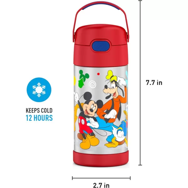 THERMOS FUNTAINER 12 Ounce Stainless Steel Vacuum Insulated Kids Straw Bottle BarbieMickey Mouse 12 Ounce Licensed Characters