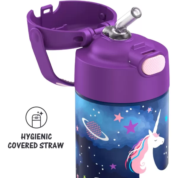 THERMOS FUNTAINER 12 Ounce Stainless Steel Vacuum Insulated Kids Straw Bottle BarbieSpace Unicorn 12 Ounce Decorated