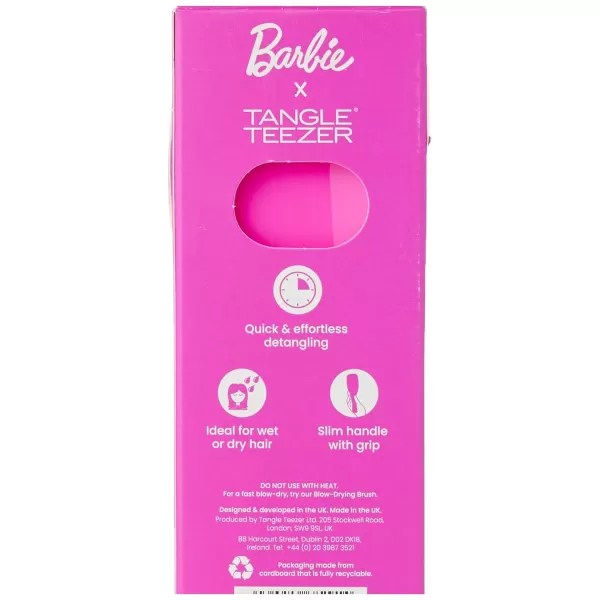 Tangle Teezer x Barbie The Ultimate Detangling Brush Dry and Wet Hair Brush Detangler for All Hair Types Totally PinkDopamine Pink Mini Ultimate Detangler