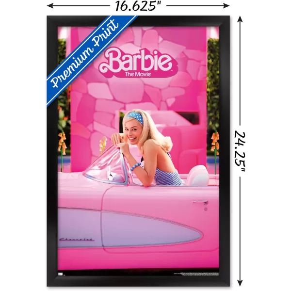 Trends International Mattel Barbie The Movie  Barbie Car Wall Poster 22375 x 34 Unframed Version1472 x 2237 Black Framed Version