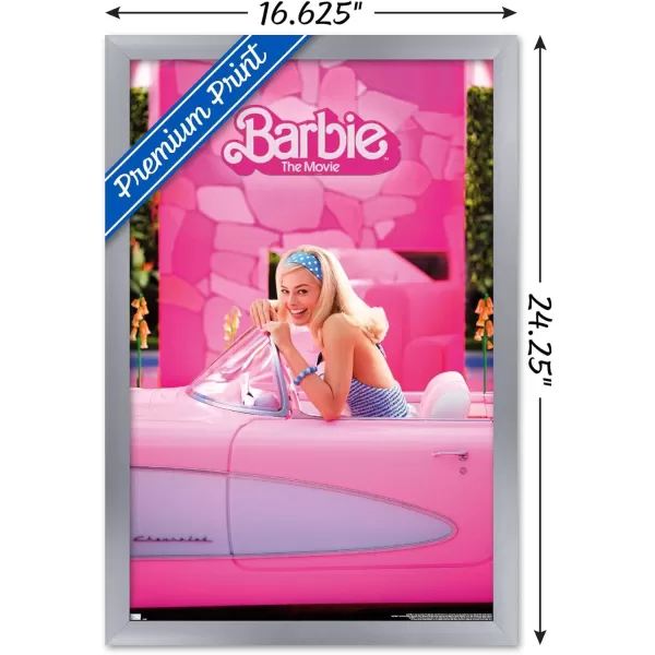 Trends International Mattel Barbie The Movie  Barbie Car Wall Poster 22375 x 34 Unframed Version1472 x 2237 Silver Framed Version