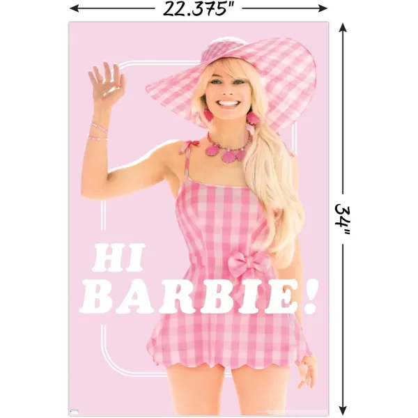 Trends International Mattel Barbie The Movie  Hi Barbie Wall Poster 2237 x 3400 Unframed VersionTrends International Mattel Barbie The Movie  Hi Barbie Wall Poster 2237 x 3400 Unframed Version