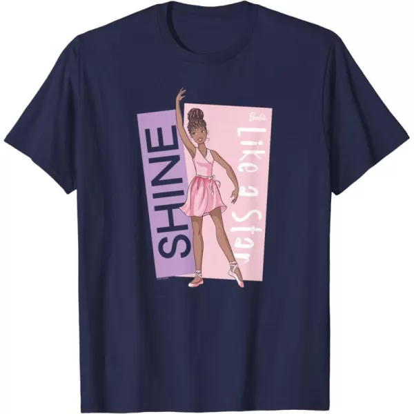 Barbie  Ballerina Barbie  Pink Leotard Shine Like a Star TShirtNavy Blue