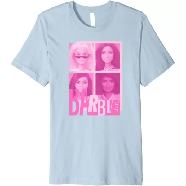 Barbie  Barbie Mixed Logo Grid Premium TShirtBaby Blue