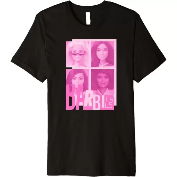 Barbie  Barbie Mixed Logo Grid Premium TShirtBlack