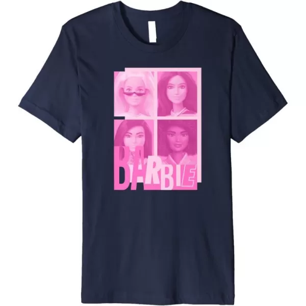 Barbie  Barbie Mixed Logo Grid Premium TShirtNavy Blue