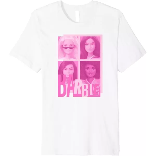 Barbie  Barbie Mixed Logo Grid Premium TShirtWhite