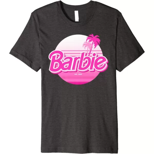 Barbie  Barbie Summer Logo Premium TShirtDark Heather Grey