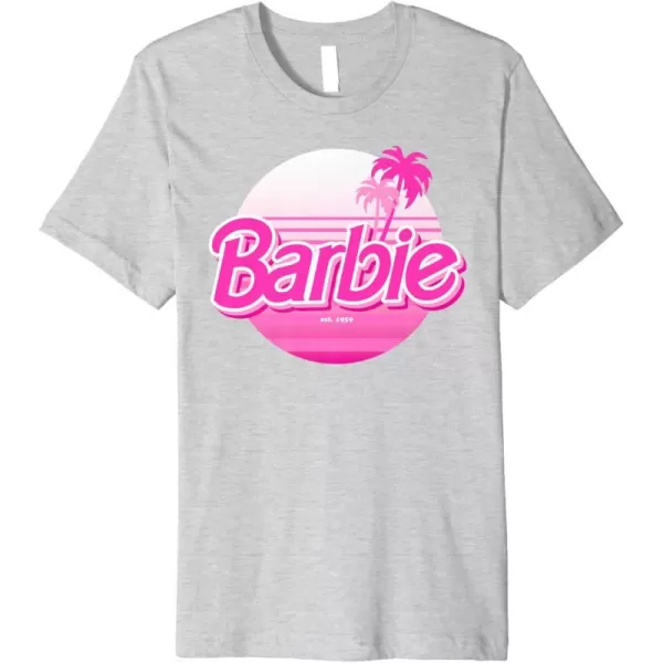 Barbie  Barbie Summer Logo Premium TShirtHeather Grey