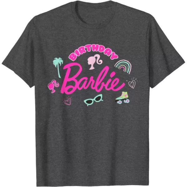 Barbie  Birthday Barbie Icons TShirtDark Heather Grey