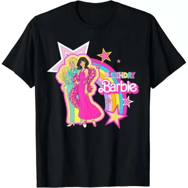 Barbie  Birthday Barbie Rainbow TShirtBlack