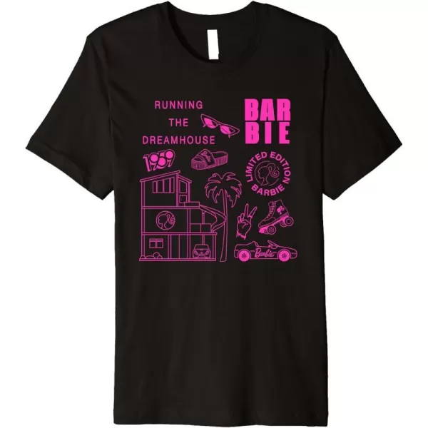 Barbie  Running the Dreamhouse Dark Pink Limited Edition Premium TShirtBlack