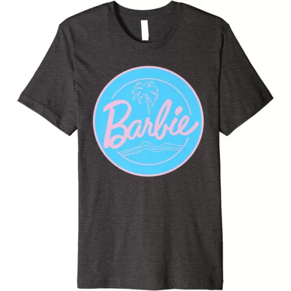 Barbie  Summer of Palm Trees Premium TShirtDark Heather Grey