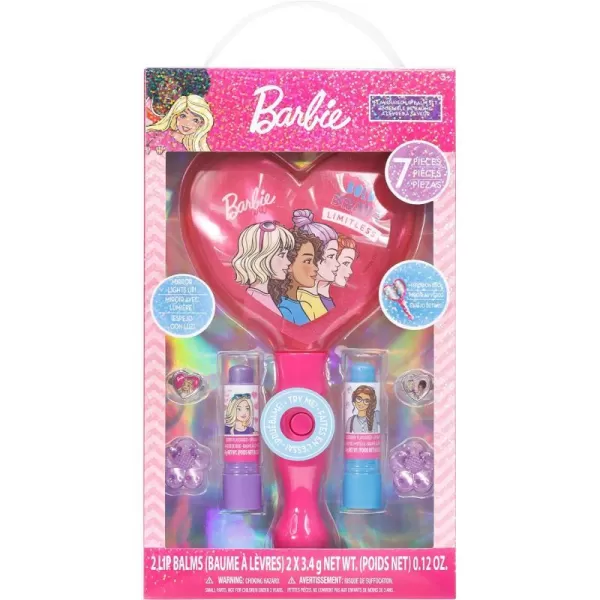 Barbie  Townley Girl 2 Pack Lip Balm Set with LightUp Mirror Hair Clips and Rings for Girls Ages 3Barbie  Townley Girl 2 Pack Lip Balm Set with LightUp Mirror Hair Clips and Rings for Girls Ages 3