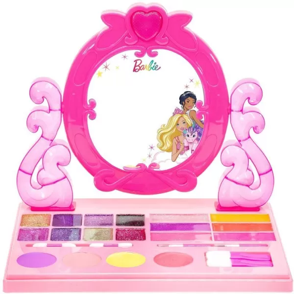 Barbie  Townley Girl Cosmetic Vanity Compact Makeup Set with Light amp Builtin Music Includes Lip Gloss Shimmer Compact amp Brushes for Kids Girls Ages 3 Perfect for Parties Sleepovers amp MakeoversBarbie  Townley Girl Cosmetic Vanity Compact Makeup Set with Light amp Builtin Music Includes Lip Gloss Shimmer Compact amp Brushes for Kids Girls Ages 3 Perfect for Parties Sleepovers amp Makeovers