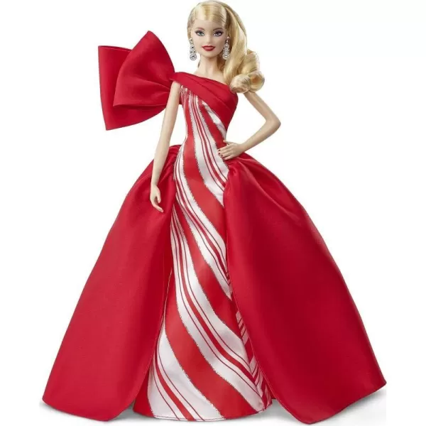 Barbie 2019 Holiday doll 115inch Blonde Wearing Red and White Gown with Doll Stand and Certificate of AuthenticityBlonde