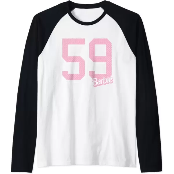 Barbie 59 Raglan Baseball TeeBlackWhite