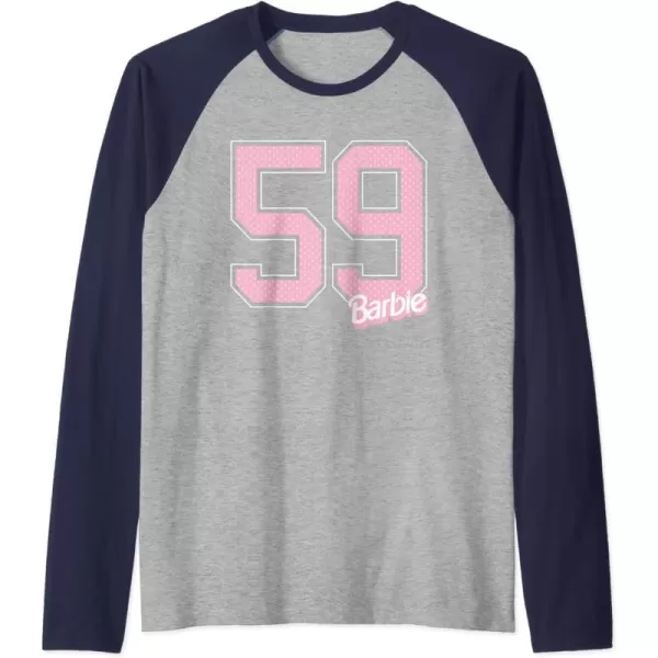 Barbie 59 Raglan Baseball TeeNavy BlueAthletic Heather