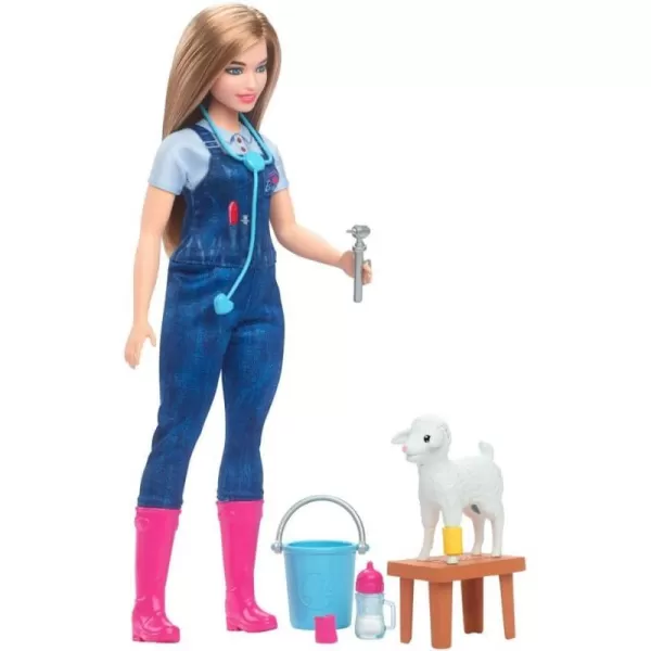 Barbie 65th Anniversary Doll  10 Accessories Farm Veterinarian Set with Blonde Vet Doll Lamb with Moving Ears  MoreFarm Vet