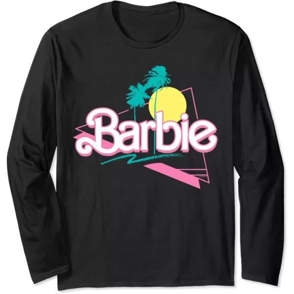 Barbie 90s Retro Logo Long Sleeve TShirtBlack