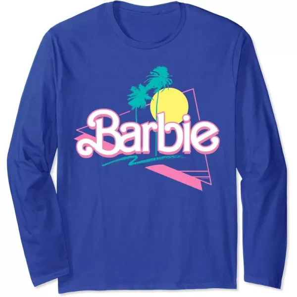 Barbie 90s Retro Logo Long Sleeve TShirtRoyal Blue