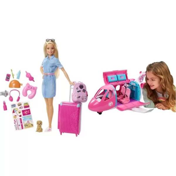 Barbie Airplane Playset Dreamplane with 15 Accessories Including Puppy Snack Cart Reclining Seats and More Amazon ExclusiveDreamPlane  Doll