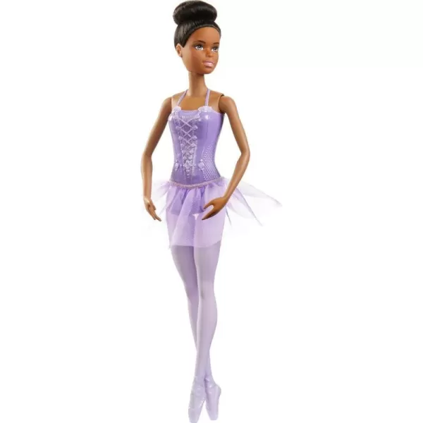 Barbie Ballerina Doll in Purple Removable Tutu with Black Hair in Top Knot Brown Eyes Ballet Arms amp Sculpted Toe ShoesBarbie Ballerina Doll