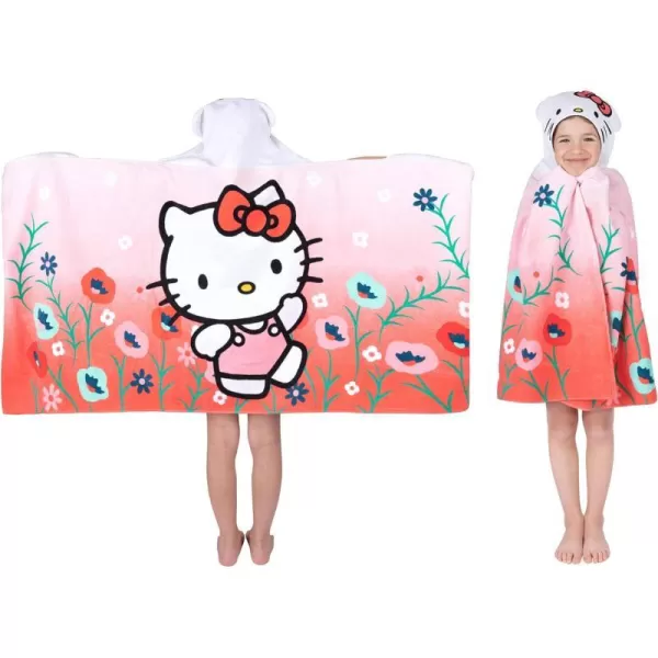 Barbie BathPoolBeach Soft Cotton Terry Hooded Towel Wrap 24 in x 50 in By Franco Kids24 in x 50 in Hello Kitty