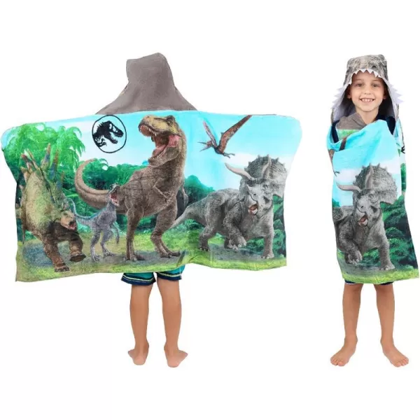 Barbie BathPoolBeach Soft Cotton Terry Hooded Towel Wrap 24 in x 50 in By Franco Kids24 in x 50 in Jurassic World