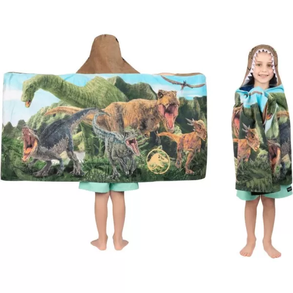 Barbie BathPoolBeach Soft Cotton Terry Hooded Towel Wrap 24 in x 50 in By Franco Kids24 in x 50 in Jurassic World Dominion