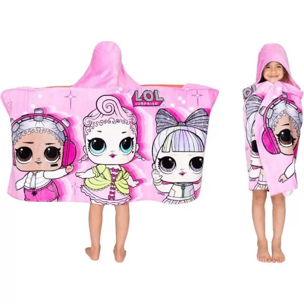 Barbie BathPoolBeach Soft Cotton Terry Hooded Towel Wrap 24 in x 50 in By Franco Kids24 in x 50 in Lol Surprise