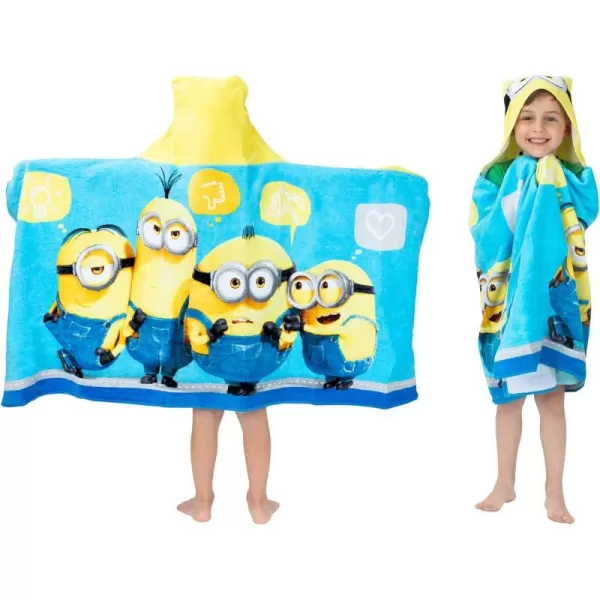 Barbie BathPoolBeach Soft Cotton Terry Hooded Towel Wrap 24 in x 50 in By Franco Kids24 in x 50 in Minions the Rise of Gru