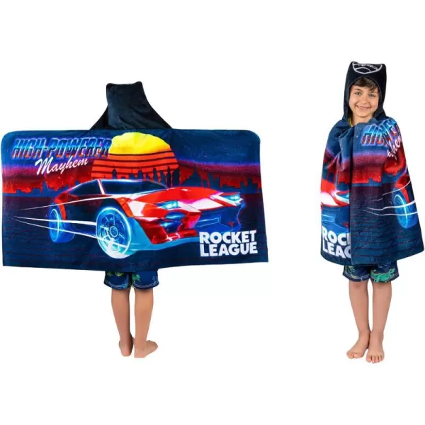 Barbie BathPoolBeach Soft Cotton Terry Hooded Towel Wrap 24 in x 50 in By Franco Kids24 in x 50 in Rocket League