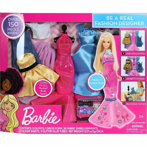 Barbie Be a Fashion Designer Doll Dress Up Kit 5 OutfitsOriginal