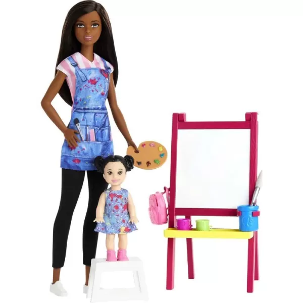 Barbie Careers Doll amp Playset Art Teacher Theme with Brunette Doll 1 Toddler Doll ColorChange Easel amp AccessoriesBarbie Careers Doll amp Playset Art Teacher Theme with Brunette Doll 1 Toddler Doll ColorChange Easel amp Accessories