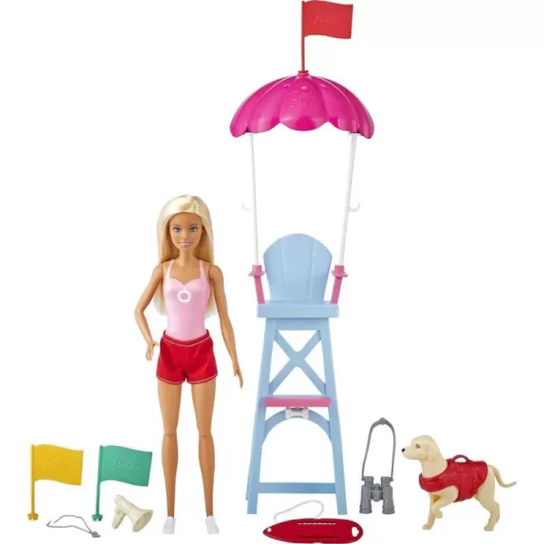 Barbie Careers Doll amp Playset Lifeguard Theme with Blonde Fashion Doll 1 Dog Figure Furniture amp AccessoriesBarbie Careers Doll amp Playset Lifeguard Theme with Blonde Fashion Doll 1 Dog Figure Furniture amp Accessories