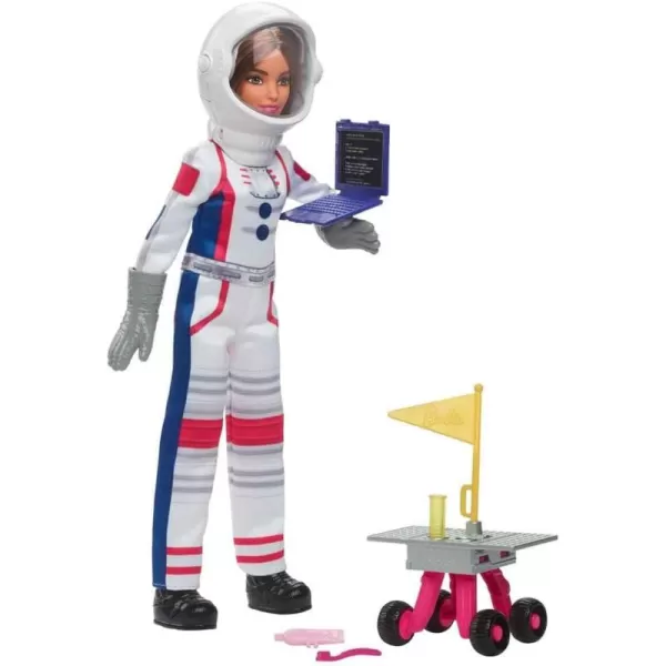 Barbie Careers Playset 65th Anniversary Astronaut Set with Brunette Doll ampamp 10 Accessories Including Rolling Rover ampamp Space Helmet with Flipping ShieldAstronaut