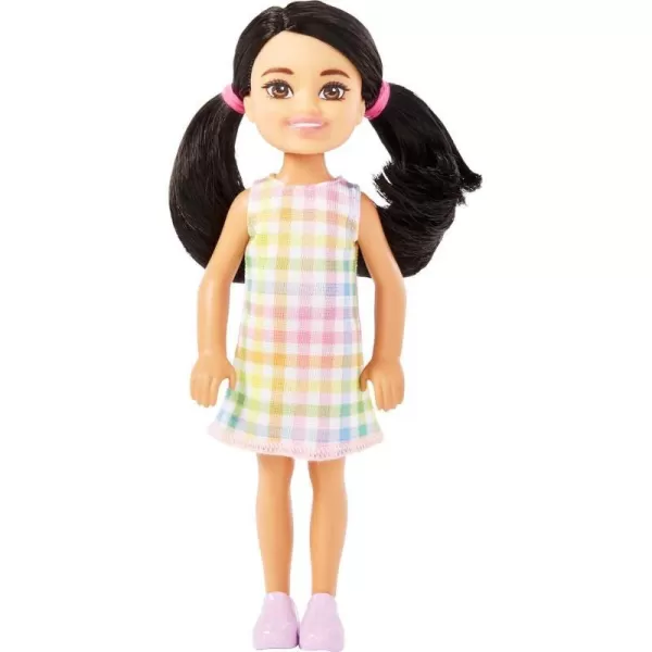 Barbie Chelsea Doll Small Boy Doll with Brown Hair amp Blue Eyes Wearing Gummy Bear TShirt Shorts amp ShoesRainbow Plaid