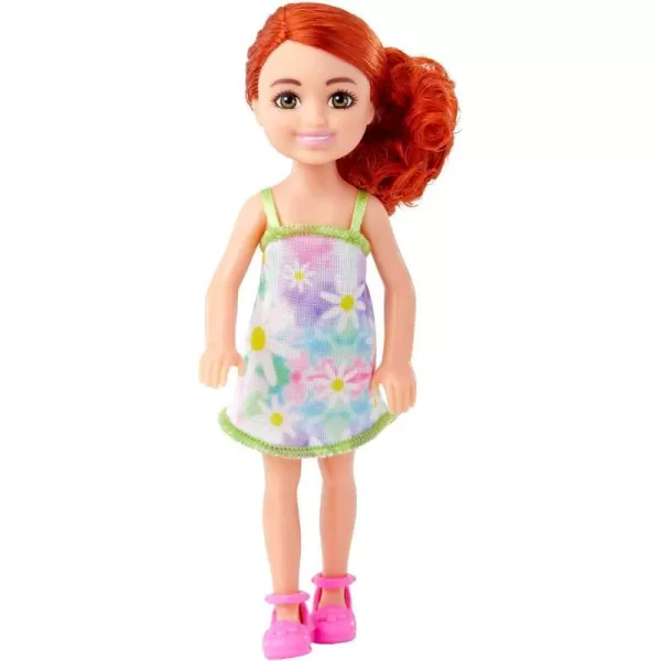 Barbie Chelsea Doll Small Boy Doll with Brown Hair amp Blue Eyes Wearing Gummy Bear TShirt Shorts amp ShoesRed Hair Flower Dress