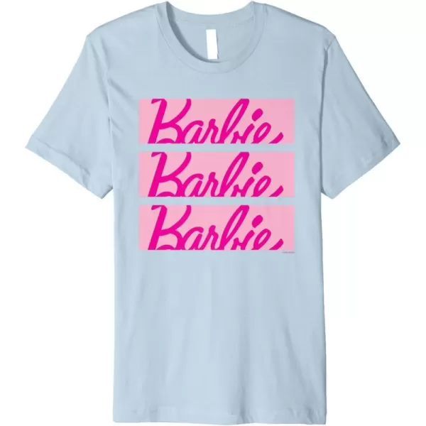 Barbie Classic Multi Logo Premium TShirtBaby Blue