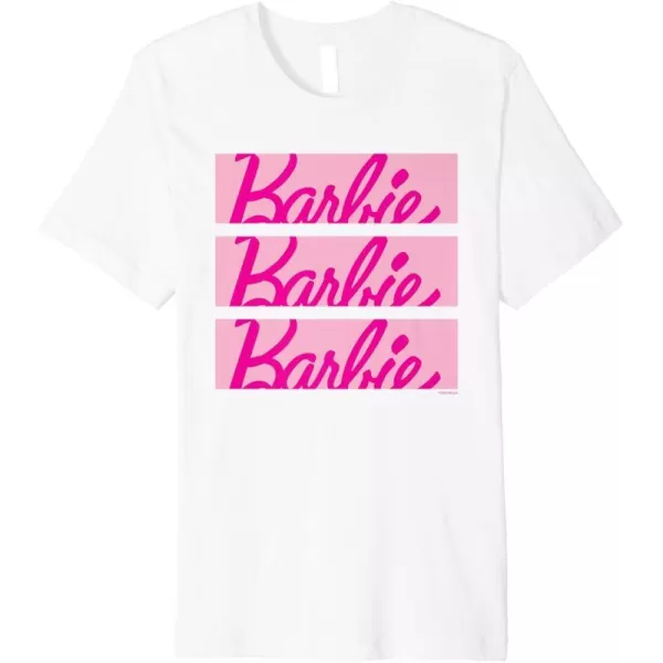 Barbie Classic Multi Logo Premium TShirtWhite