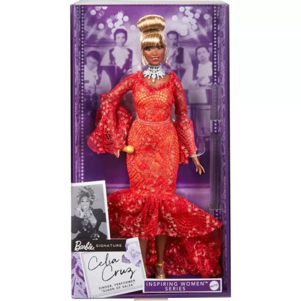 Barbie Collector Doll Queen of Salsa Celia Cruz in Red Lace Dress Barbie Inspiring Women SeriesBarbie Collector Doll Queen of Salsa Celia Cruz in Red Lace Dress Barbie Inspiring Women Series