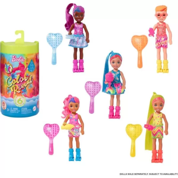 Barbie Color Reveal Small Doll amp Accessories Neon TieDye Series 6 Surprises 1 Chelsea Doll Styles May VaryBarbie Color Reveal Small Doll amp Accessories Neon TieDye Series 6 Surprises 1 Chelsea Doll Styles May Vary