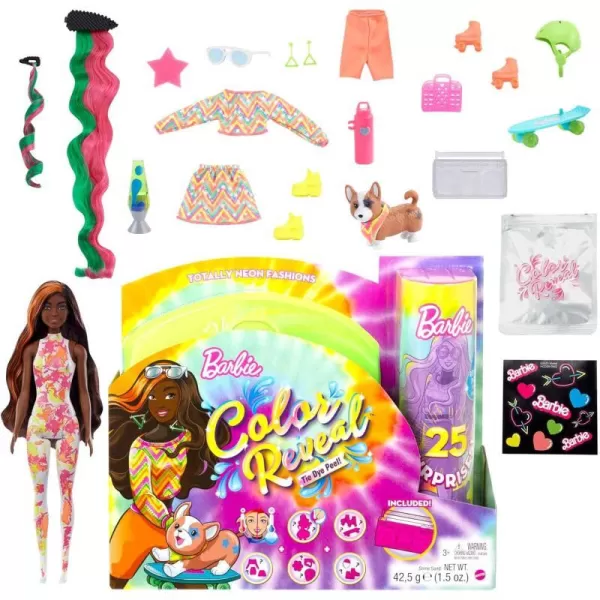 Barbie Color Reveal Totally Neon Fashions Doll with OrangeStreaked Brunette Hair amp 25 Surprises Including Color Change Gift for KidsBarbie Color Reveal Totally Neon Fashions Doll with OrangeStreaked Brunette Hair amp 25 Surprises Including Color Change Gift for Kids