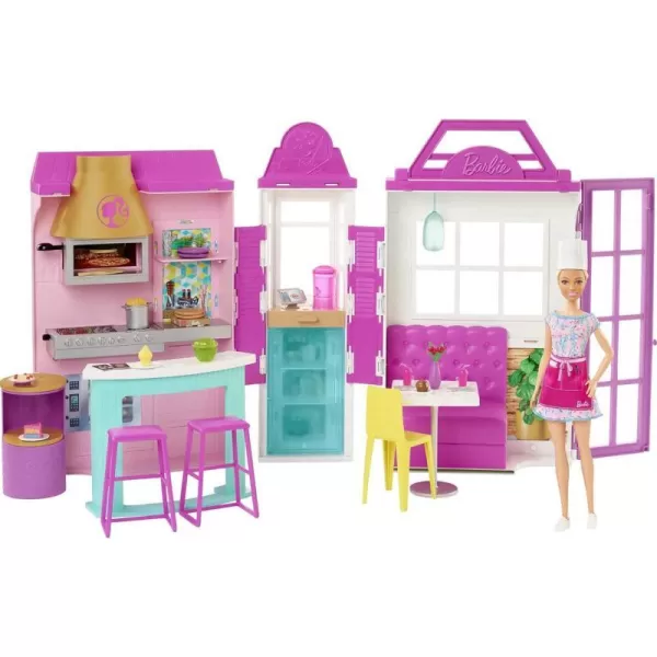 Barbie Cook n Grill Restaurant Playset with Barbie Doll 30 Pieces amp 6 Play Areas Including Kitchen Pizza Oven Grill amp Dining Booth Gift for 3 to 7 Year OldsBarbie Cook n Grill Restaurant Playset with Barbie Doll 30 Pieces amp 6 Play Areas Including Kitchen Pizza Oven Grill amp Dining Booth Gift for 3 to 7 Year Olds