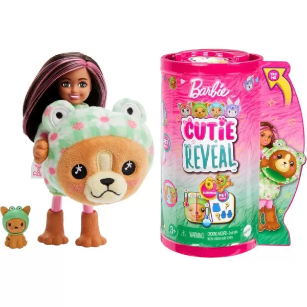 Barbie Cutie Reveal Chelsea Doll amp Accessories Animal Plush Costume amp 6 Surprises Including Color Change Bunny as KoalaDogFrog