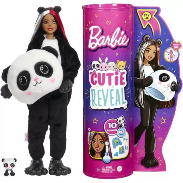 Barbie Cutie Reveal Doll Panda Plush Costume 10 Surprises Including Mini Pet amp Color ChangeBarbie Cutie Reveal Doll Panda Plush Costume 10 Surprises Including Mini Pet amp Color Change