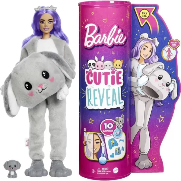 Barbie Cutie Reveal Doll Puppy Plush Costume 10 Surprises Including Mini Pet amp Color ChangePuppy